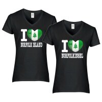 Damen T-Shirt - I LOVE NORFOLKINSEL
