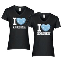 Damen T-Shirt - I LOVE MIKRONESIEN