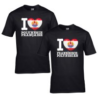 Herren T-Shirt - I LOVE FRANZÖSISCH POLYNESIEN