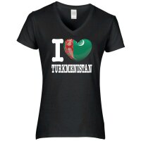 Damen T-Shirt - I LOVE TURKMENISTAN