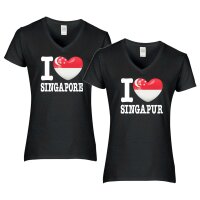 Damen T-Shirt - I LOVE SINGAPUR