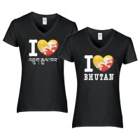 Damen T-Shirt - I LOVE BHUTAN