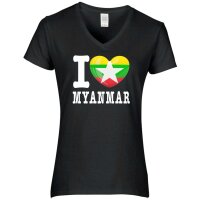 Damen T-Shirt - I LOVE MYANMAR