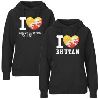 Damen Hoodie - I LOVE BHUTAN