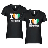 Damen T-Shirt - I LOVE ELFENBEINKÜSTE