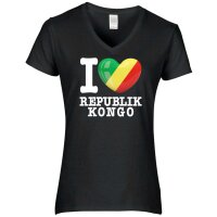 Damen T-Shirt - I LOVE KONGO REPUBLIK