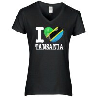 Damen T-Shirt - I LOVE TANSANIA
