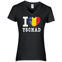Damen T-Shirt - I LOVE TSCHAD