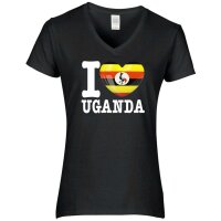 Damen T-Shirt - I LOVE UGANDA