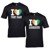 Herren T-Shirt - I LOVE ELFENBEINKÜSTE