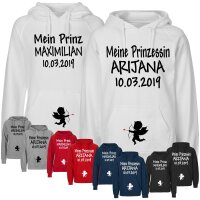 Partner-Hoodies MEIN PRINZ / PRINZESSIN mit Wunschdatum