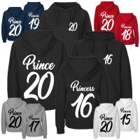 Partner-Hoodies PRINCE & PRINCESS mit Wunschdatum
