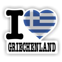 Aufkleber - I LOVE GRIECHENLAND / GREECE