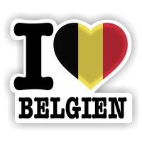 Aufkleber - I LOVE BELGIEN / BELGIQUE / BELGIUM