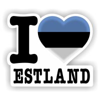 Aufkleber - I LOVE ESTLAND / ESTONIA / EESTI VABARIIK