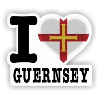 Aufkleber - I LOVE GUERNSEY