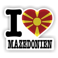 Aufkleber - I LOVE MAZEDONIEN