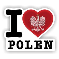 Aufkleber - I LOVE POLEN mit Godlo