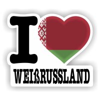 Aufkleber - I LOVE WEIßRUSSLAND