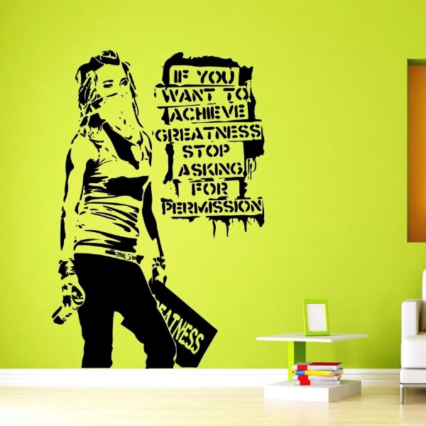 Wandtattoo - ACHIEVE GREATNESS - Banksy