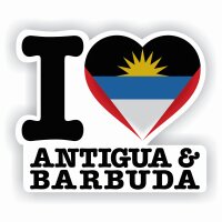Aufkleber - I LOVE ANTIGUA & BARBUDA