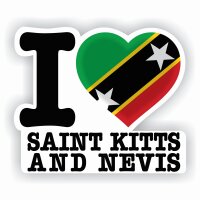 Aufkleber - I LOVE SAINT KITTS and NEVIS