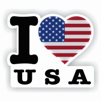 Aufkleber - I LOVE USA