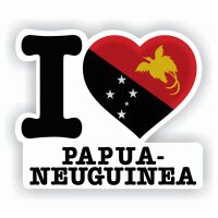 Aufkleber - I LOVE PAPUA-NEUGUINEA