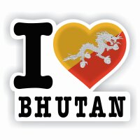 Aufkleber - I LOVE BHUTAN