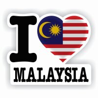 Aufkleber - I LOVE MALAYSIA