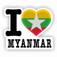 Aufkleber - I LOVE MYANMAR