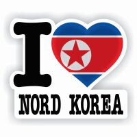 Aufkleber - I LOVE NORD KOREA