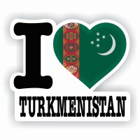 Aufkleber - I LOVE TURMENISTAN