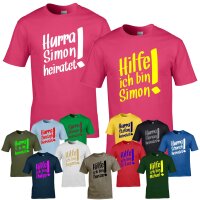 JGA T-Shirt - Hurra *** heiratet! -