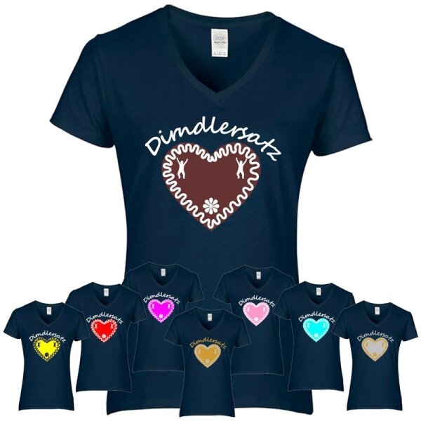T-Shirt - DIRNDLERSATZ - mit Herz / navy