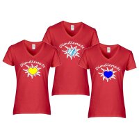 T-Shirt - DIRNDLERSATZ - mit Edelweiß / rot