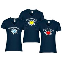 T-Shirt - DIRNDLERSATZ - mit Edelweiß / navy