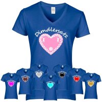 T-Shirt - DIRNDLERSATZ - mit Herz / blau