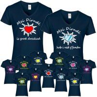 T-Shirt - MEI DIRNDL...- Edelweiß / navy
