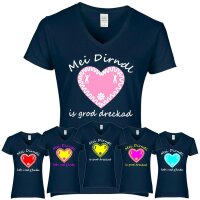 T-Shirt - MEI DIRNDL...- Herz / navy