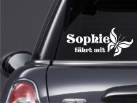 Aufkleber "Baby fährt mit" mit Wunschnamen