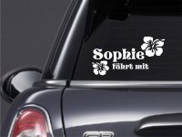 Aufkleber "Baby fährt mit" mit Wunschnamen