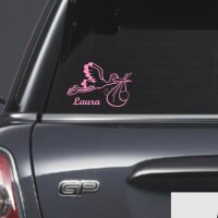 Wandtattoo STORCH mit Wunschname