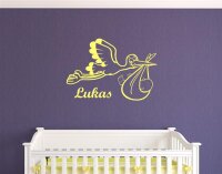 Wandtattoo "Storch" mit Wunschname - ebay
