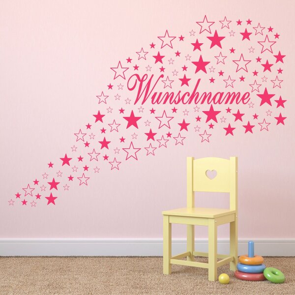 Wandtattoo - 120 STERNE - mit Wunschname
