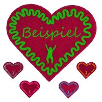 Ansteck-Herz mit Wunschaufdruck