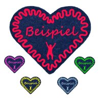 Ansteck-Herz mit Wunschaufdruck - navy