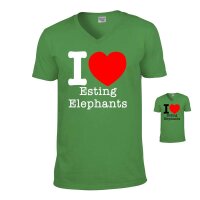 V-Neck-Shirt "I love Esting Elephants"