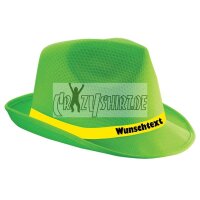 Trilby "Mafia" mit Wunschaufdruck (grün)