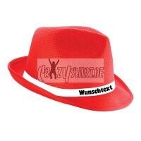 Trilby "Mafia" mit Wunschaufdruck (rot)